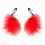 Pinzas para pezones con plumas rojas 7 cm