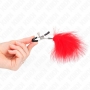 Pinzas para pezones con plumas rojas 7 cm