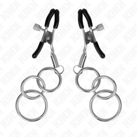 Pinzas para pezones con 3 anillas 6 cm