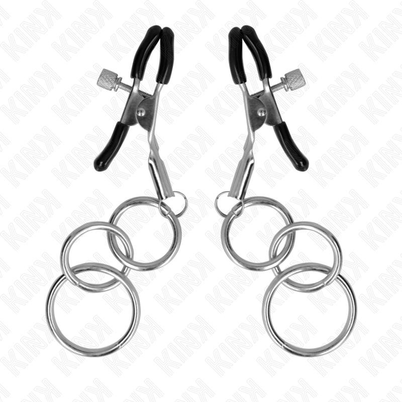 Pinzas para pezones con 3 anillas 6 cm