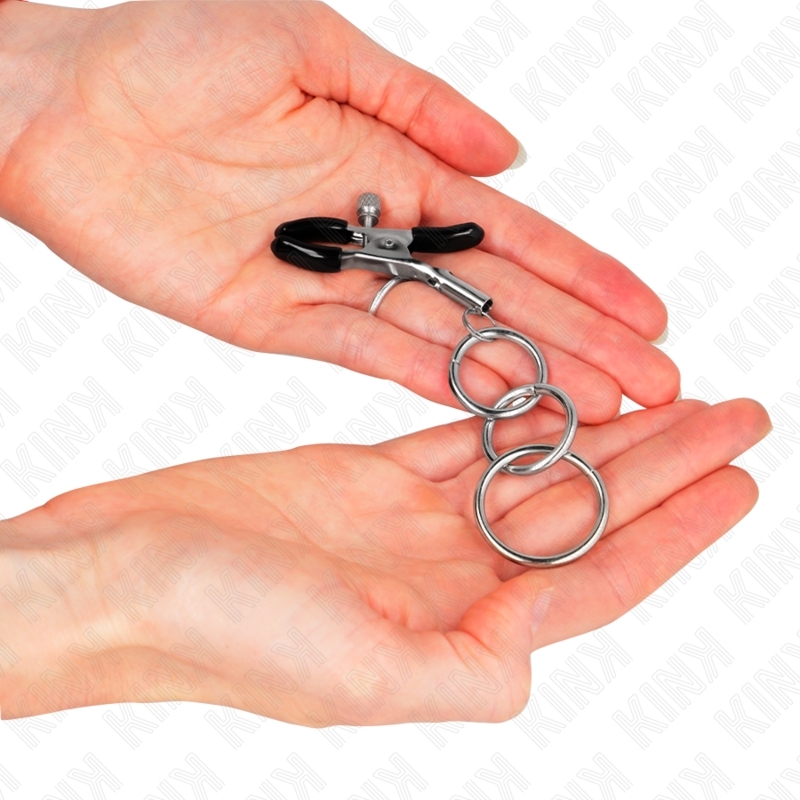 Pinzas para pezones con 3 anillas 6 cm