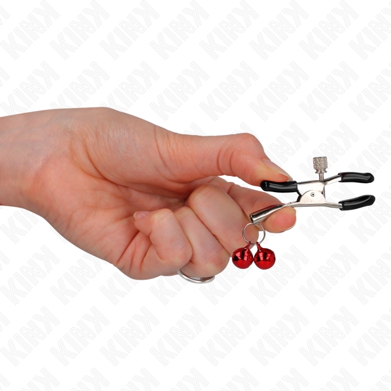 Pinzas para pezones con doble cascabel 6 cm