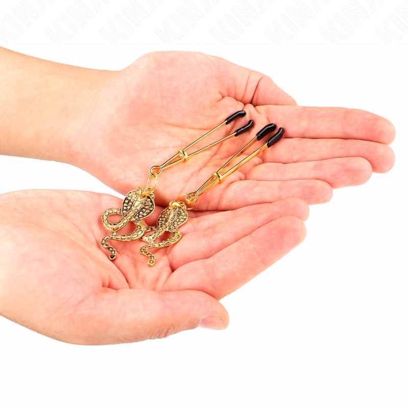 Pinzas para pezones con colgante de cobra 6 cm