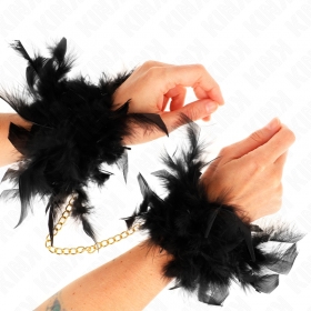 Esposas de plumas con cadena dorada Modelo 1