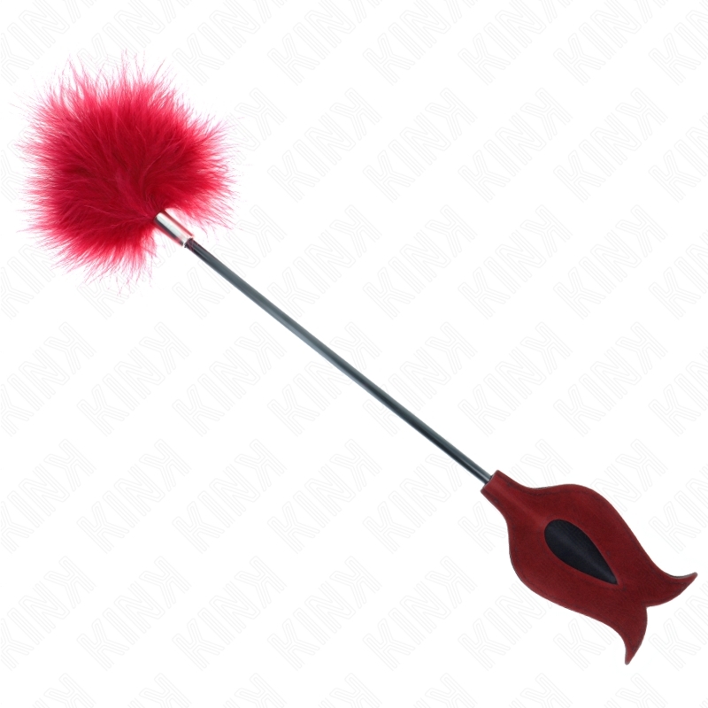 Fusta de plumas con paleta en forma de rosa de 8 cm