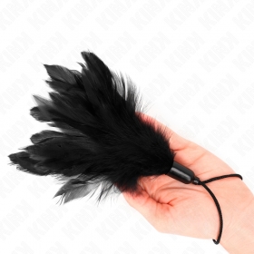 Fusta de plumas con mango de cuerda y base de 15 cm