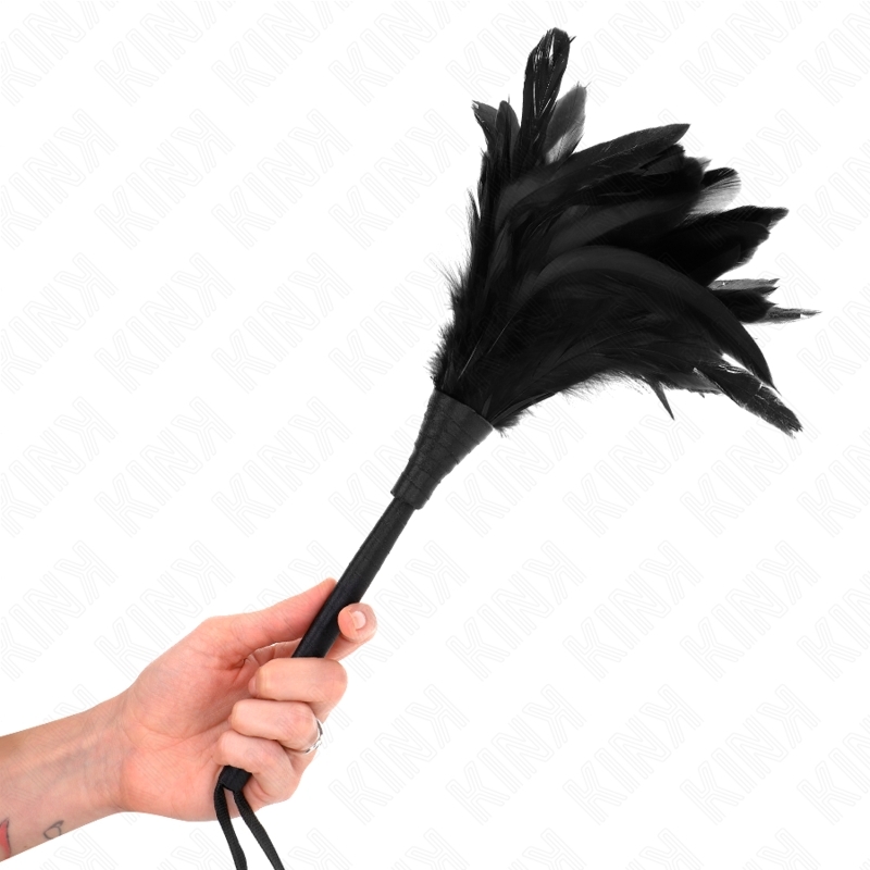 Plumero de plumas de pollo con forma de cuerno 36 cm