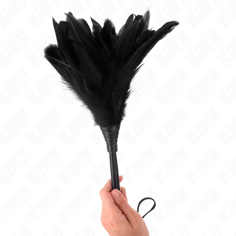 Plumero de plumas de pollo con forma de cuerno 36 cm