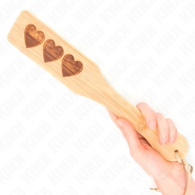 Paleta de bambú con diseño de corazones 32 x 5,5 cm