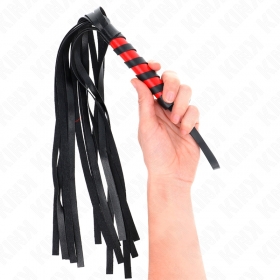 Látigo de cuero sintético con mango corto 45 cm