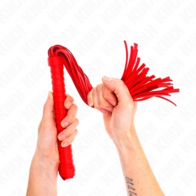 Látigo con mango texturizado rojo de 48,5 cm