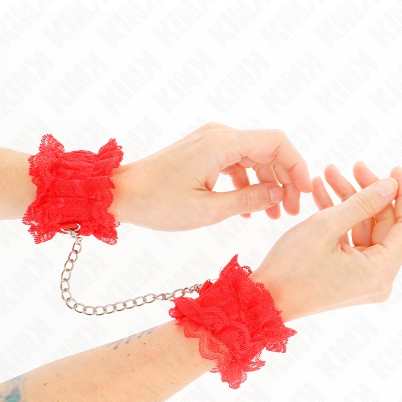 Esposas de muñeca de encaje elástico con cadena