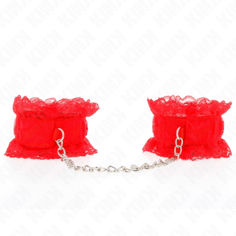 Esposas de muñeca de encaje elástico con cadena
