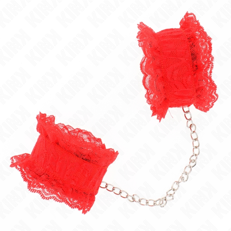 Esposas de muñeca de encaje elástico con cadena