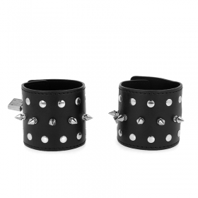 Muñequeras BDSM estilo punk con pinchos 25 x 6 cm