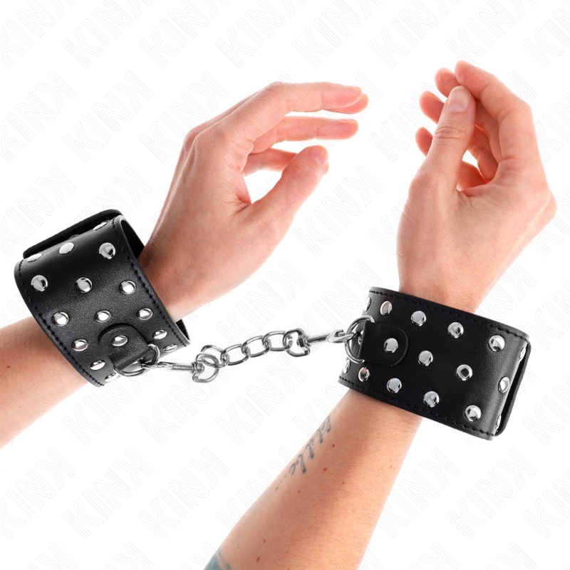 Muñequeras BDSM estilo punk ajustables 19-24 x 5,5 cm