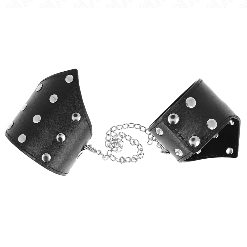 Muñequeras con tachuelas y cadena ajustable 17-23 cm x 8,5 cm