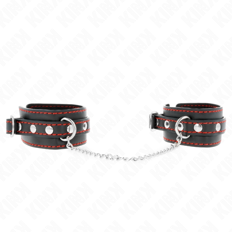 Muñequeras ajustables con forro rojo 14-24 x 3.5 cm