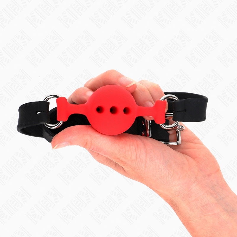 Mordaza de silicona con bola y correa ajustable 35-51 x 2 cm