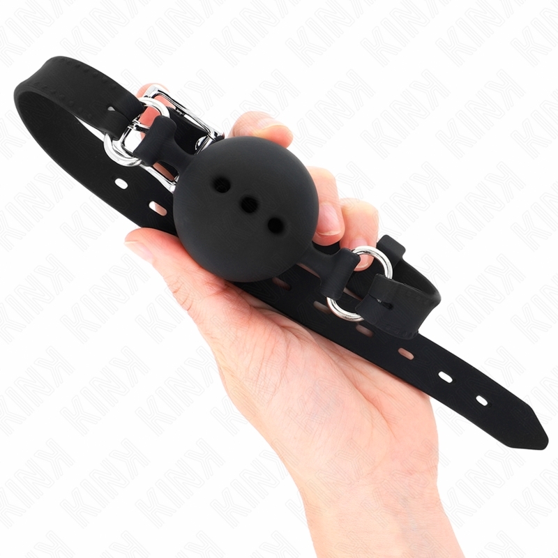 Mordaza de silicona ajustable 35-51 cm con bola negra