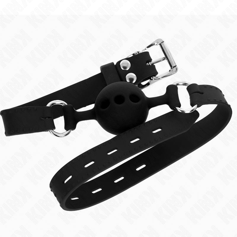 Mordaza de silicona ajustable 35-51 cm con bola negra