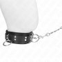Collar de esclavitud con 3 anillas y correa 80 x 53 x 5 cm