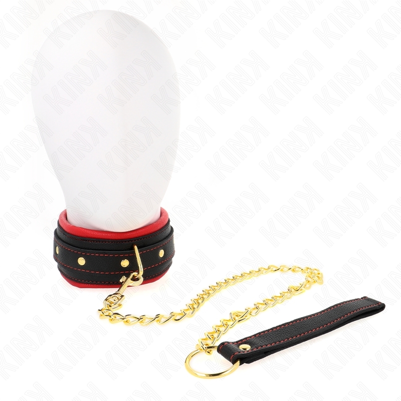 Collar de BDSM con correa de tela ajustable de 33-48 x 5,7 cm