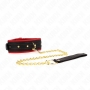 Collar de BDSM con correa de tela ajustable de 33-48 x 5,7 cm