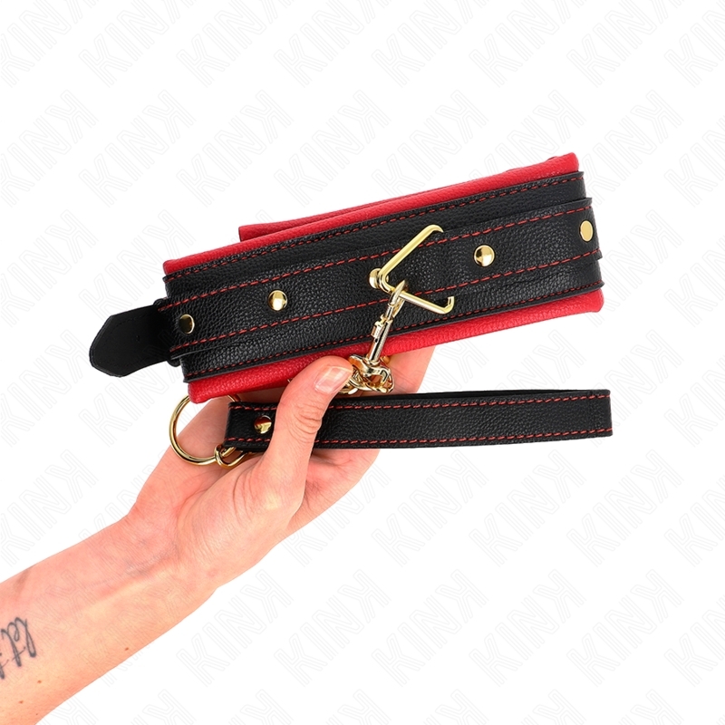Collar de BDSM con correa de tela ajustable de 33-48 x 5,7 cm