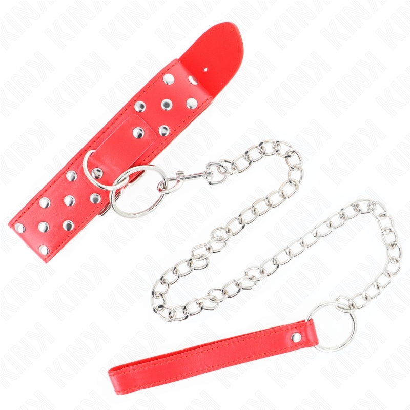 Collar de sujeción con anilla y correa de arrastre ajustable 36-50 x 3,8 cm y correa 65 cm