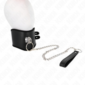 Collar BDSM con correa de 65 cm y gargantilla ancha ajustable 40-55 x 10 cm