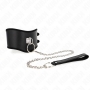 Collar BDSM con correa de 65 cm y gargantilla ancha ajustable 40-55 x 10 cm