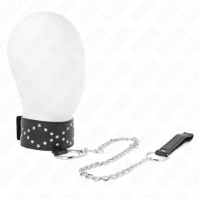 Collar BDSM con correa de 65 cm y gargantilla ajustable 36-43 x 5 cm Modelo 3