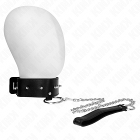 Collar con correa y tachuelas plateadas Modelo 2 65 cm 36-43 x 5 cm