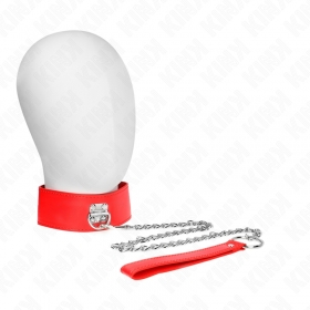 Collar BDSM con correa de 65 cm y gargantilla ancha ajustable 33,5-41 x 5 cm
