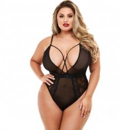Strappy Teddy With Deep V - Escote V