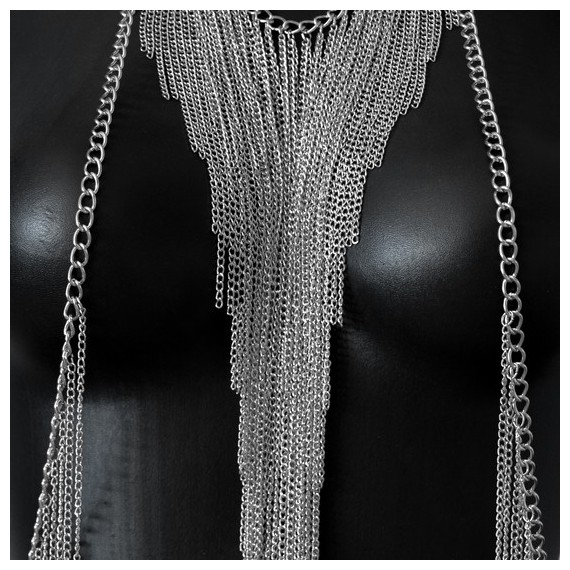 Body Chain Multicapa Triángulo Plata