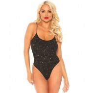 Body Lurex Brillante con Tanga Negro / Oro
