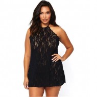 Mini Vestido Floral Negro