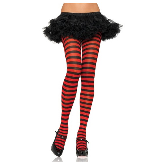 Pantys a Rayas Negras y Rojas