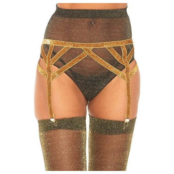 Ligueros Elásticos de Lurex - Oro