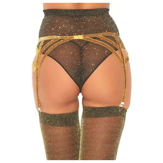 Ligueros Elásticos de Lurex - Oro