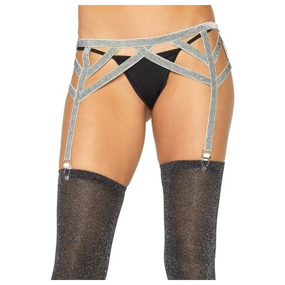 Ligueros Elásticos de Lurex - Plata
