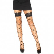 Medias de Red con Cristales Brillantes - Negro