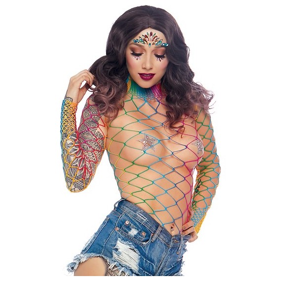 Body de Red Manga Larga Multicolor