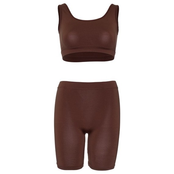 Conjunto Opaco Con Pantalones Ciclista - Marrón