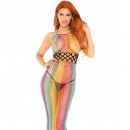 Vestido Largo Halter Con Detalle Perforado - Arcoiris
