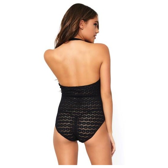 Body Lace Snap Crotch - Negro