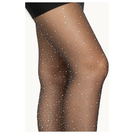 Pantys De Lycra Con Apliques De Strass - Transparentes
