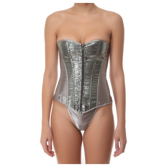 Silver Corset Plateado con Lentejuelas